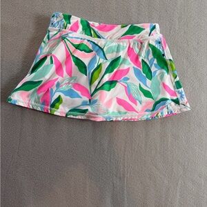 Lilly Pulitzer White Active Skort with Pink, Green & Aqua Print Girls Size XS